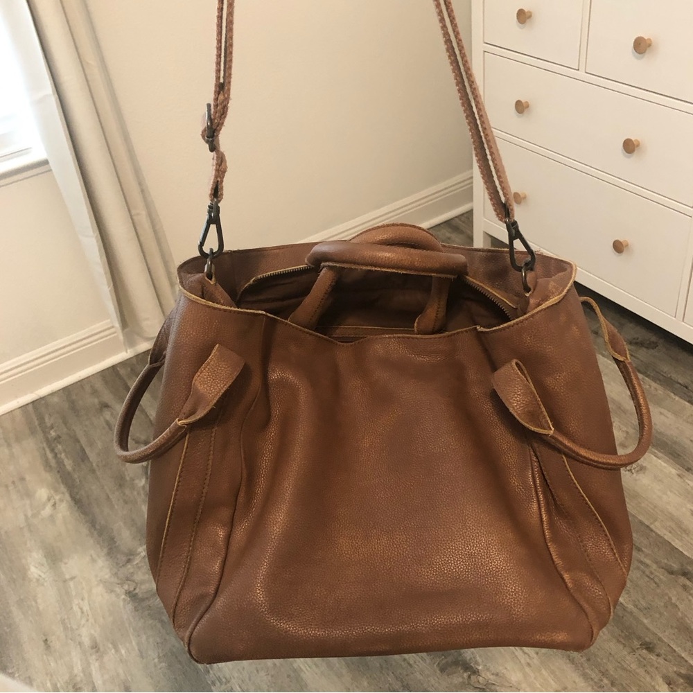 Free people Leslie leather tote bag